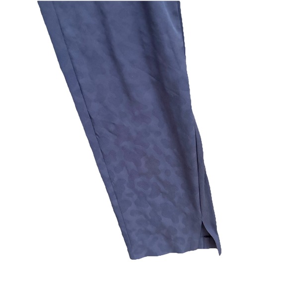 Athleta Brooklyn Jumpsuit Womens 2 Tall Blue Textured Animal Print Athleisure - Picture 5 of 10